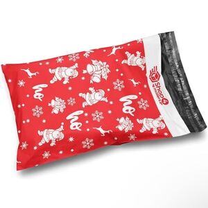 20 / 10 x 13 Red Santa Claus Ho Ho Ho Christmas Holiday Poly Bag Maile